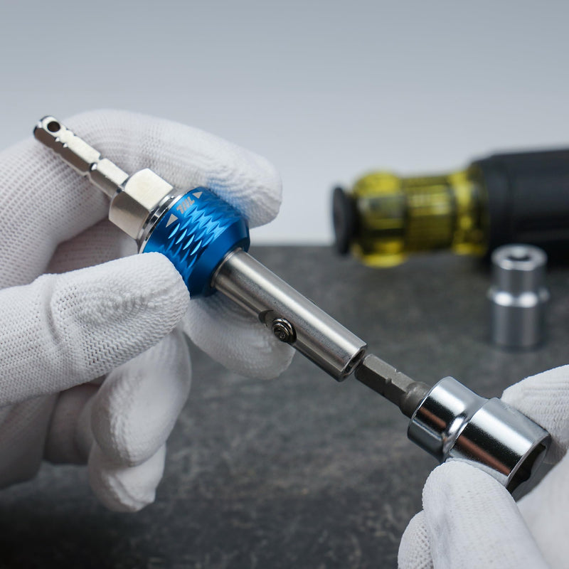 711L Inline Ratchet Driver HEX- Compatible with Standard 1/4 inch Interchangeable Screwdrivers and 14mm Socket - For High Torque Heavy Duty Use