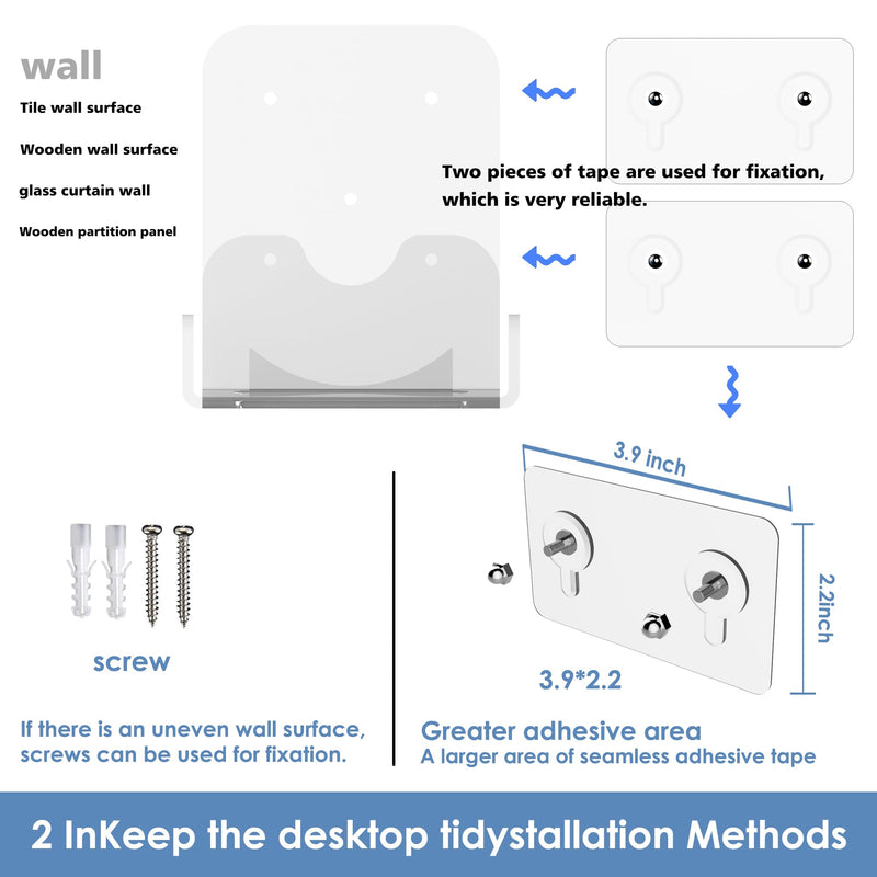 Wall Mount Stand Compatible for Mac mini M4/M4 Pro. (Transparency) transparency