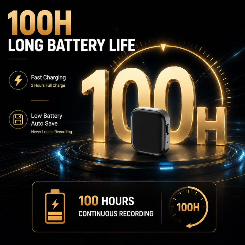 136GB (18800H) Magnetic Voice Activated Recorder with AI Noise Reduction | 35g Lightweight Design, Discreet Recording, Clear HD Audio, One Button Operation, OTG Compatible, 100H Long Battery Life 136.0 GB
