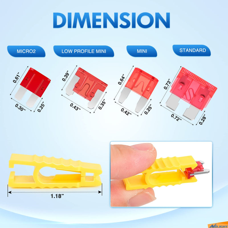 Nilight 372 PCS Car Fuses Assortment Kit Standard Mini LP Micro2 Blade Replacement Fuse ATO ATC APS ATS APR 2A 5A 7.5A 10A 15A 20A 25A 30A 35A for Cars Trucks RVs 372Pcs Fuse-4 Style Fuses