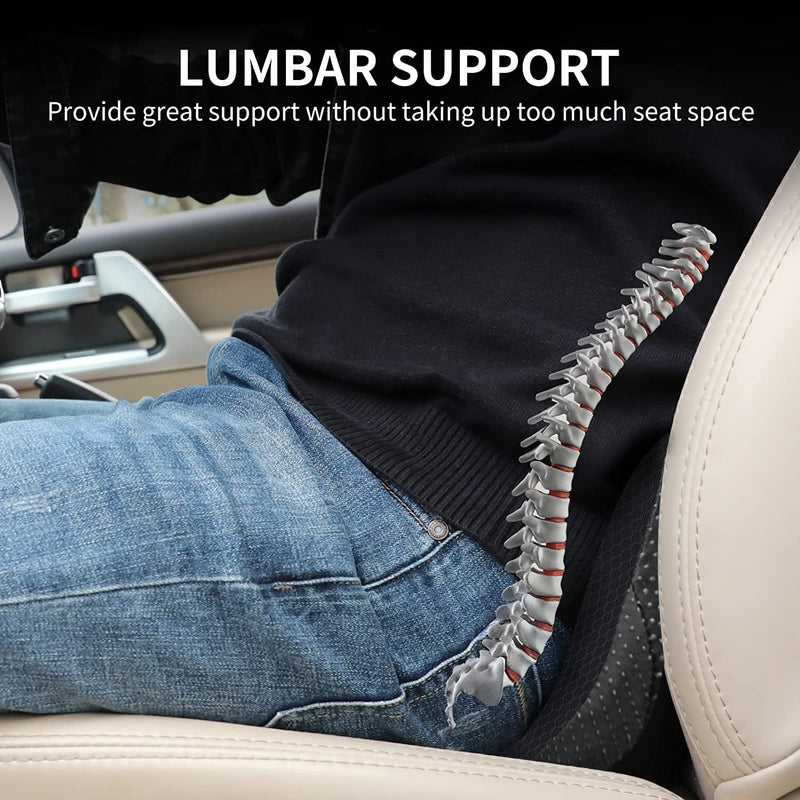 Car Seat Cushion - Memory Foam Car Seat Pad - Sciatica & Lower Back Pain Relief - Car Seat Cushions for Driving - Road Trip Essentials for Drivers(Black) Black