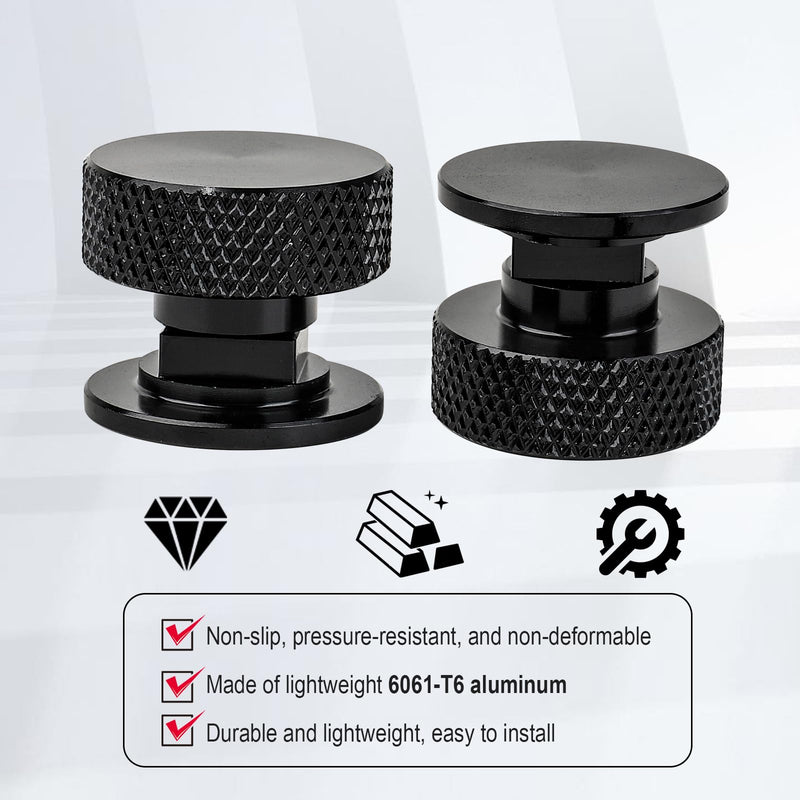 3mirrors Welding Hood (Pipeliner) Helmet Fasteners Headgear Replacement Parts Accessories Screws Flip Hood Aluminum - 1 Pair (Black Anodized Knurled) Black