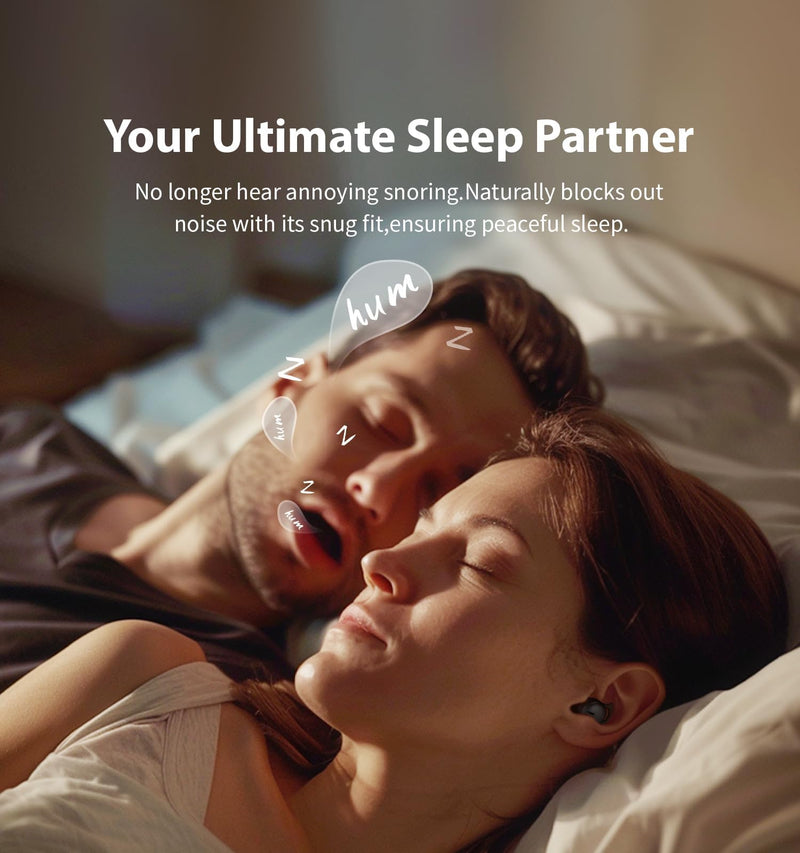 Invisible Sleep Headphones, Sleep Earbuds for Side Sleepers (Black) | Mini Noise Blocking Sleeping Earphones, Bluetooth 5.3 Wireless Earbuds for Sleeping, Working Black