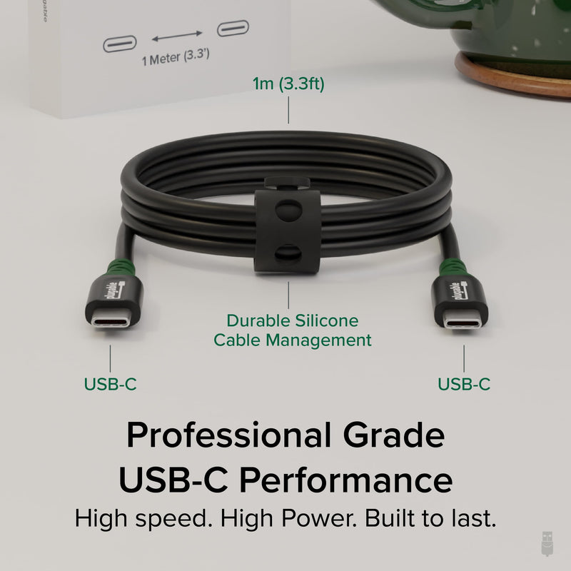 Plugable USB C Cable, 240W Charging Cable 20Gbps, 4K 120Hz, 8K 60Hz USB-C Monitor, iPhone, MacBook, iPad, Samsung Galaxy, 3.3 Feet (USBC-240W-1M)