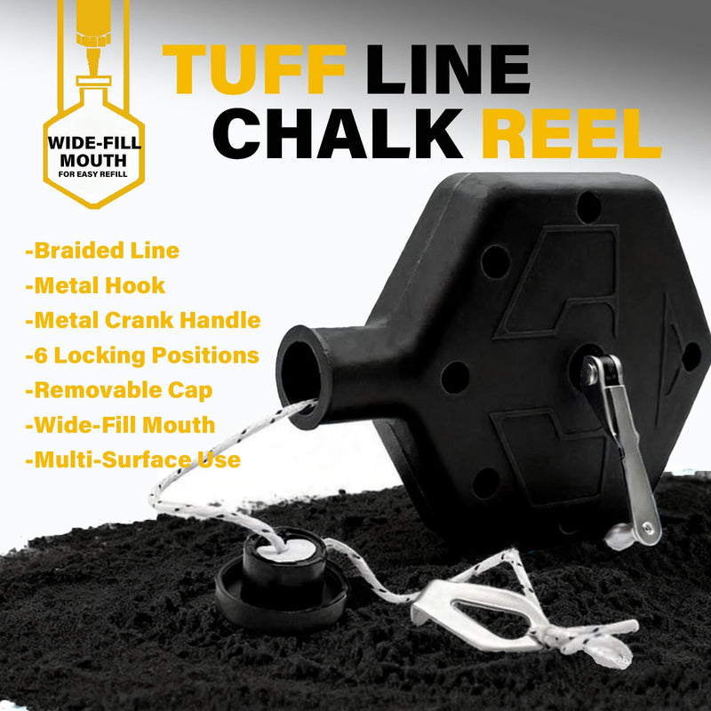 2PCS Heavy Duty Chalk Line, Professional Construction Marking Tool, 100-Foot Line, Ergonomic Design, for Measuring and Layout (Yellow & Black), Chalk Not Included Yellow and Black