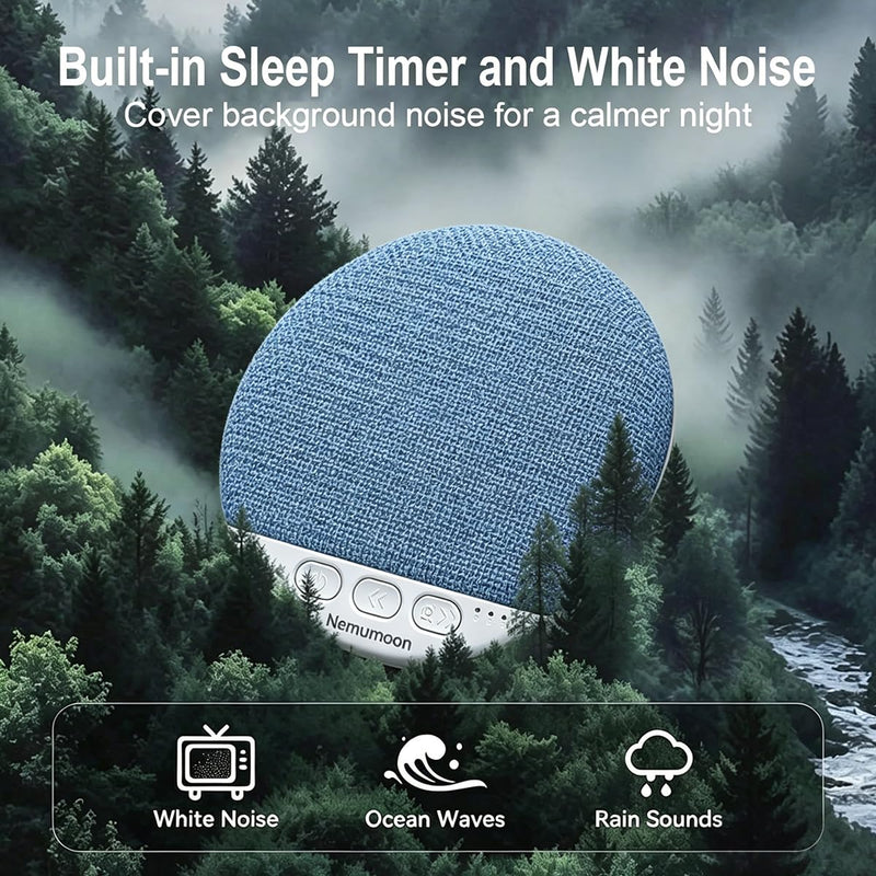 Mini Pillow Speaker for Sleeping, Ultra-Thin Bluetooth Speaker Under Pillow Speaker with White Noise Sound Machine Headphone-Free Sleep Speaker for Adult for Gift-Blue