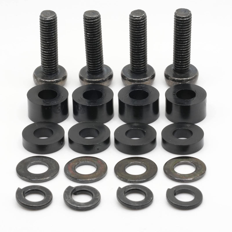 ReplacementScrews M8 Wall Mount Screws Compatible with Samsung 11-13mm Installations (1.25mm Pitch) Complete kit with Screws, Washers and Spacers - Black Plated.