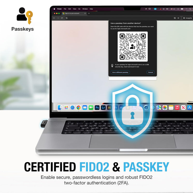 Thetis Nano-A FIDO2 Security Key Hardware Passkey Device with USB Type A, TOTP/HOTP, FIDO2.0 Two Factor Authentication 2FA MFA, Works with Windows/mac/iOS/Android/Linux/Gmail/Facebook/GitHub/Coinbase