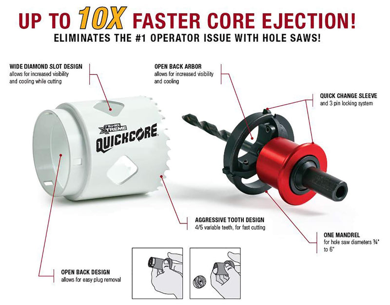 Disston E0100227 Blu-MOL QUICKCORE Xtreme Bi-Metal Hole Saw, 6" 6"
