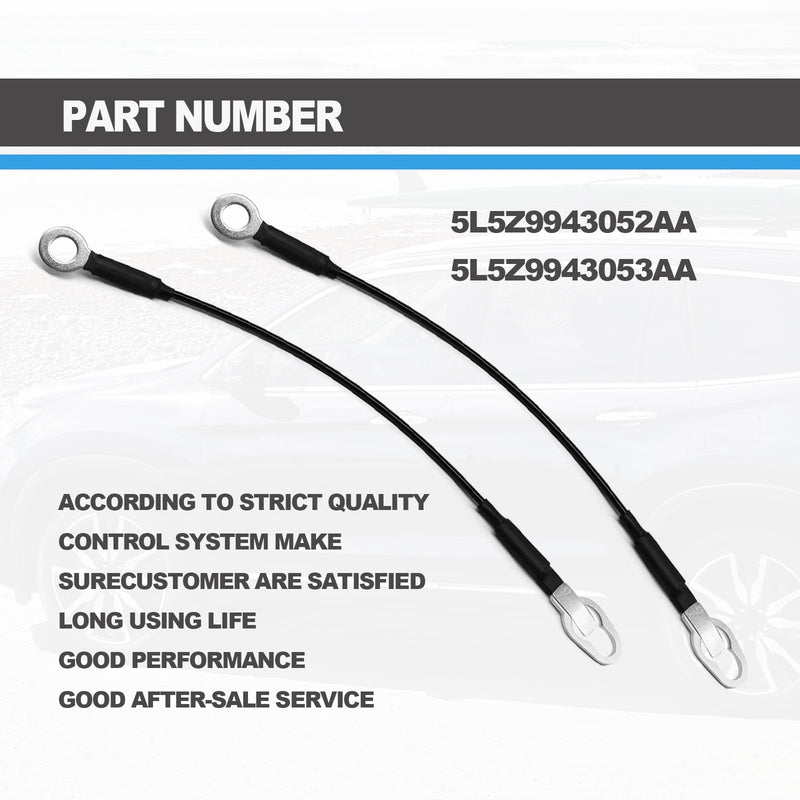 Tailgate Cable Tailgate Lift Support Cables Compatible wit 1993 to 2008 Ford Ranger and 1994 to 2007 Mazda B2300 B3000 B4000, Pack of 2 Tailgate Cable.