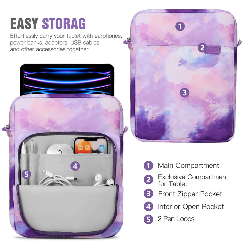 TiMOVO 13.3-14 Inch Laptop Sleeve Bag with Handle for iPad Air 13 Inch 2024,iPad Pro 13 Inch 2024,MacBook Air 2022-2018,MacBook Pro M2/M2/M1 Pro/M1 Max 14.2 2023-2021,Galaxy Tab S9+, Watercolor Purple