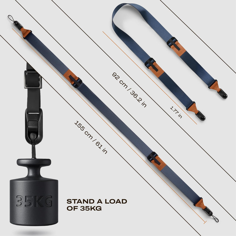 Quick Release Camera Strap for Photographers, Configurable as a Sling, DSLR SLR Adjustable Camera Shoulder Strap Blue