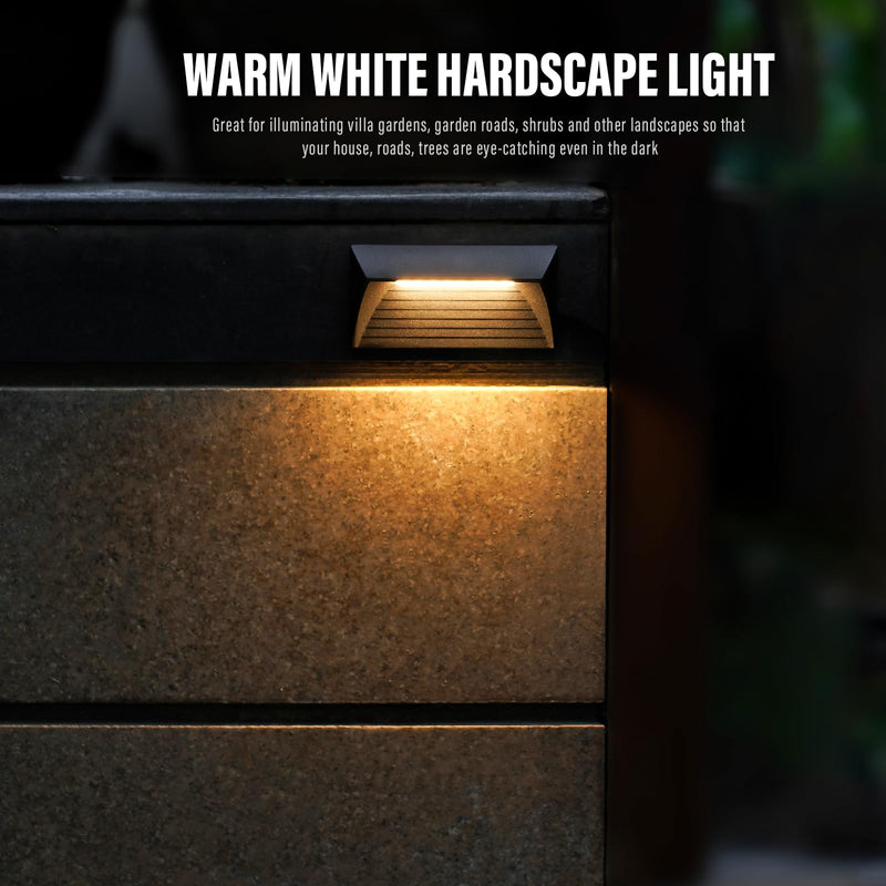 VENUS MANUFACTURING 2W Low Voltage Deck Lights LED Outdoor Stair Lights 3000K 12V Wired Step Lighting Die-cast Aluminum for Fence Yard Patio and Pathway (6Pack) 6