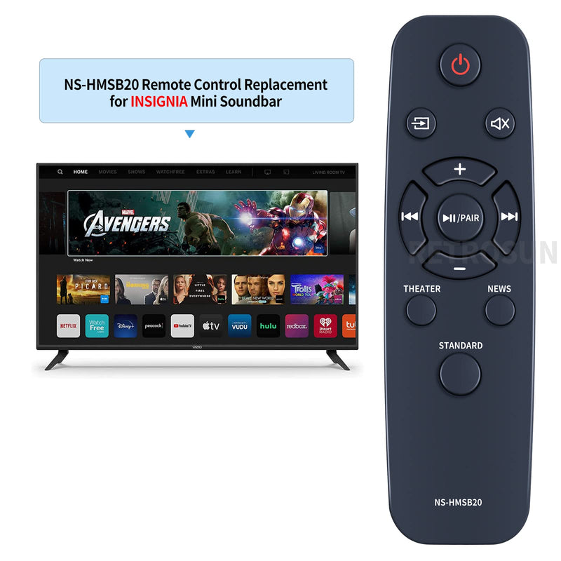 NS-HMSB20 Replacement Soundbar Remote Control Compatible for Insignia Mini Sound Bar Home Theater NSHMSB20 NS-HMSB20