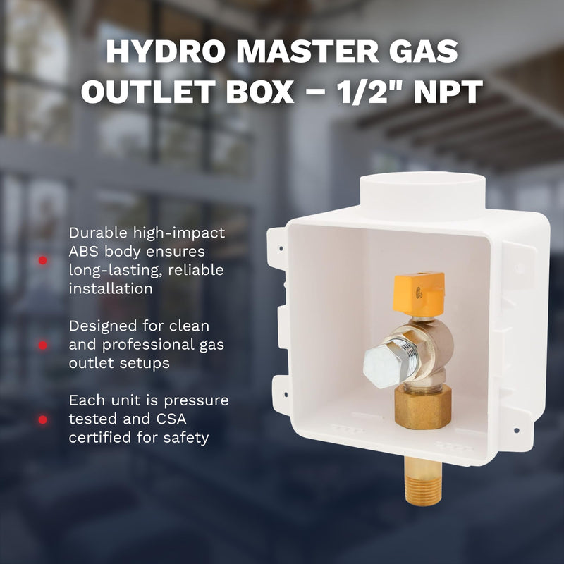 Gas Supply Outlet Box 1/2" NPT 1/2-Inch NPT Gas Outlet 1/2"