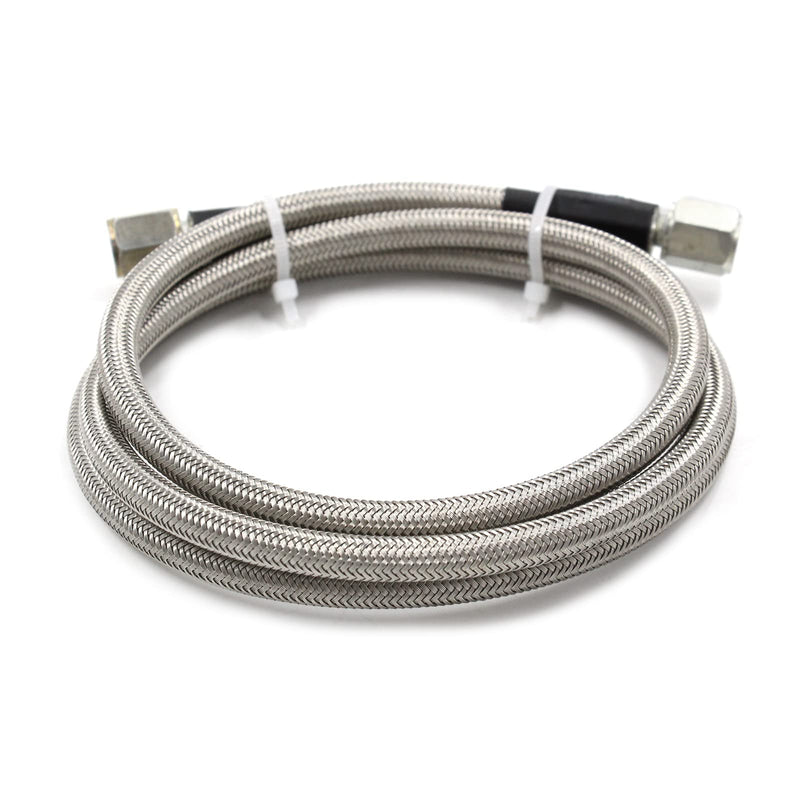 Steel Braided Turbo Oil Feed Line -4AN, Pressure Stainless Remote Turbocharger Sensor Teflon 4 AN Gauge Line Kit (36 inch) 36 Inch
