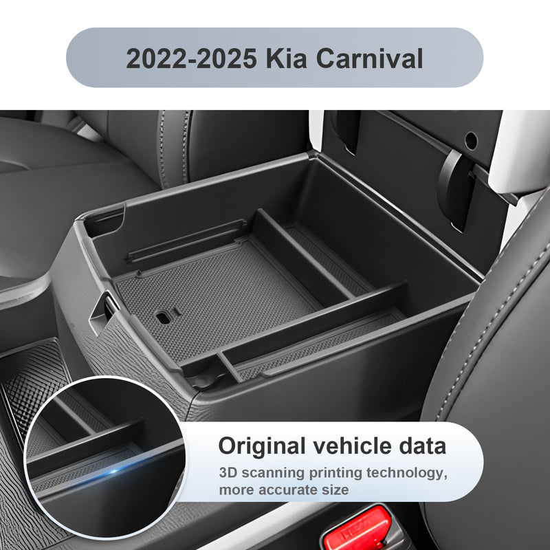 SKTU for 2025 2026 Kia Carnival Center Console Organizer for 2025 2026 Kia Carnival (LX/LXS/EX/SX/SX Prestige) Console Tray Kia Carnival 2025 2026 Accessories Armrest Storage Box with Coins Holder for 2025+ Carnival