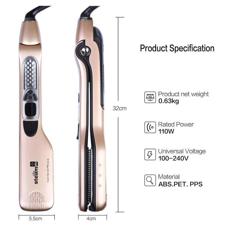 Hair Straighteners Flat Iron,Professional steam Hair Straightener, Anti-Scald Comb, Adjustable Temp and Auto-Off Function