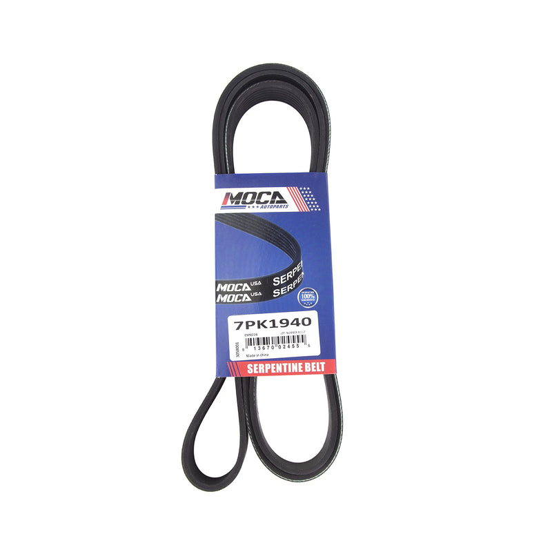 MOCA 7PK1940 EPDM Serpentine Belt fits 2007-2009 for Scion tC 2.4L, 2004-2006 for Toyota Solara 2.4L 2362CC l4 Gas DOHC, 2004-2006 for Toyota Camry 2.4L 2362CC l4 Gas DOHC 1