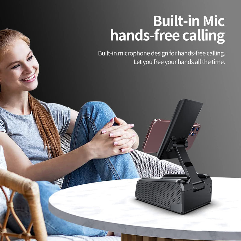 JTEMAN Portable Wireless Bluetooth Speakers with Phone Stand,Desktop Kitchen Gadgets Phone Stand,Compatible for iPhone/Samsung/Mini iPad