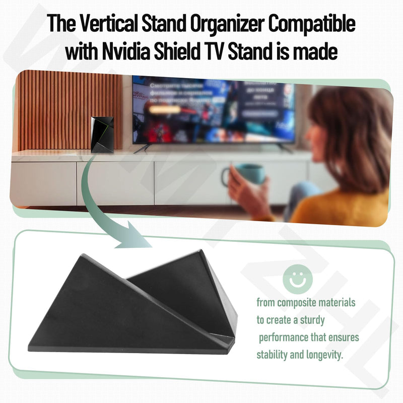 Vertical Stand Organizer Compatible with Nvidia Shield Android TV (2017 & 2019 Pro Models), Durable Composite for Nvidia Shield TV Mount