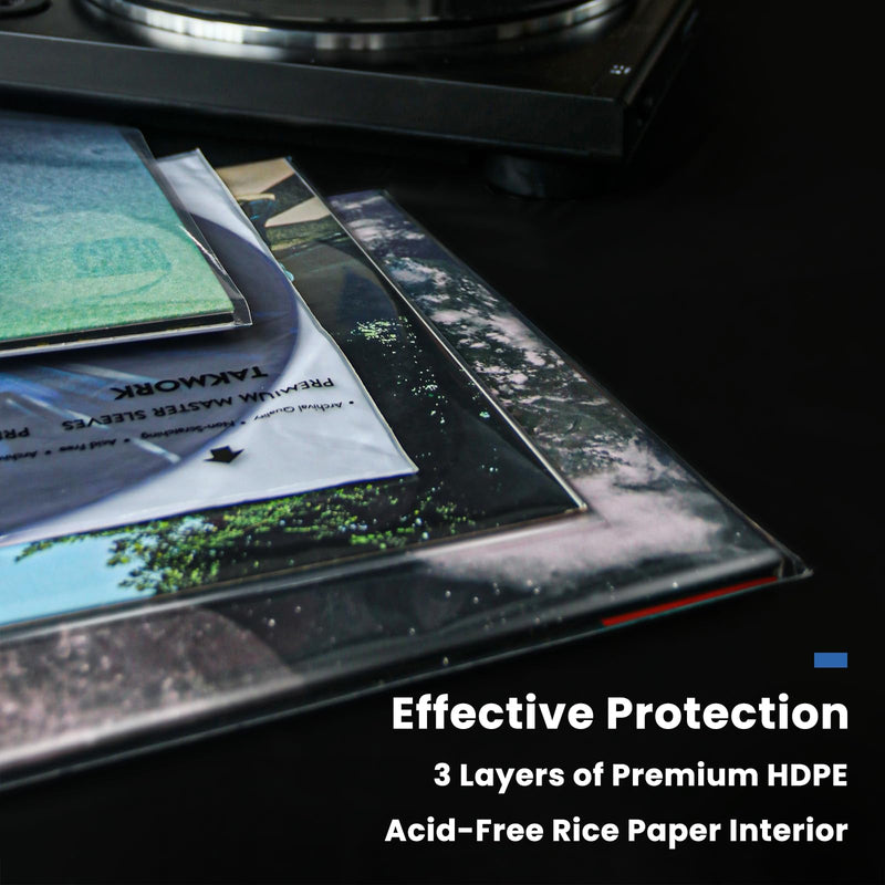 Vinyl Record Inner Sleeves: 12" Anti-Static Rice Paper LP Sleeves Album Record Acid-Free Clear Protective Sleeves for Vinyls Storage, 25pcs 25