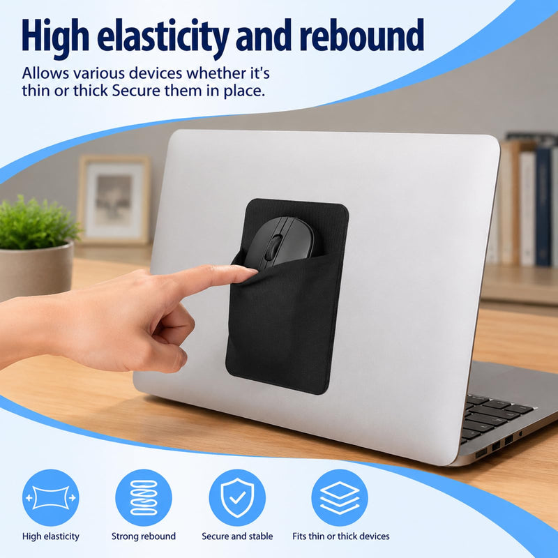 Portable Hard Drive Case Reusable Adhesive Hard Drive Holder Stick on External Hards Drives Carrying Sleeve Computer Pouch Holder Accessories Sleeve Pocket Pouch Organizer for SSD Mouse Cable Earphone