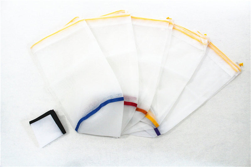 All Mesh Plant Filter Bags 5 Gallon 5 Bag, Reusable Bubble Bag | 5 Microns and with Filter Screen and Storage Pouch for Hydroponics, Gardening, Juice etc. 5 Gallon -5 Bags