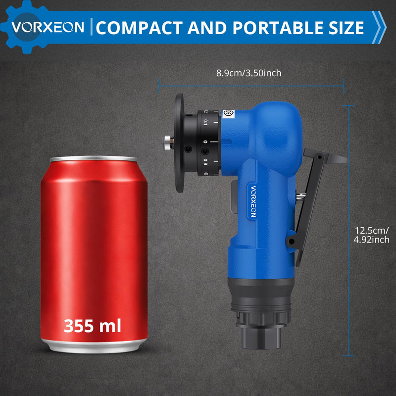 Pneumatic Chamfering Tool 22 Blades C & R Angle with 1/4" Air Inlet, 30000 RPM Blue Air Chamfer Tool, 0.1-0.9mm Micro-Depth Control for Metal, Wood, PVC Air chamfering tool Blue
