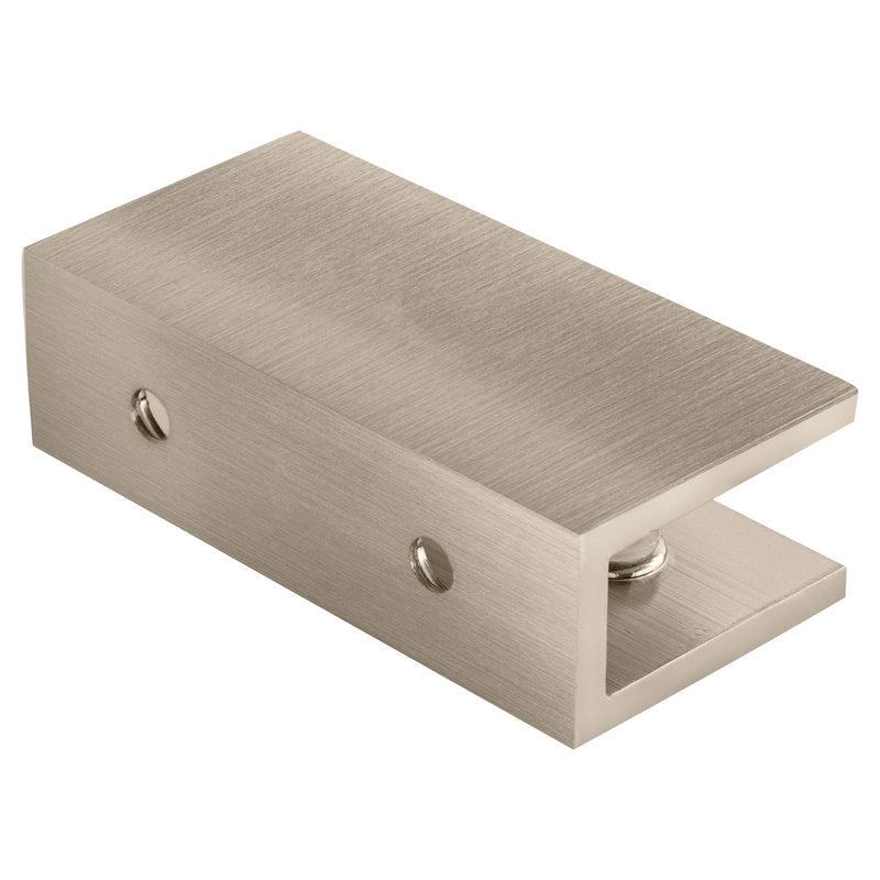 CRL Brushed Nickel No-Drill Fixed Panel Glass Clamp for 3/8" or 5/16" Glass