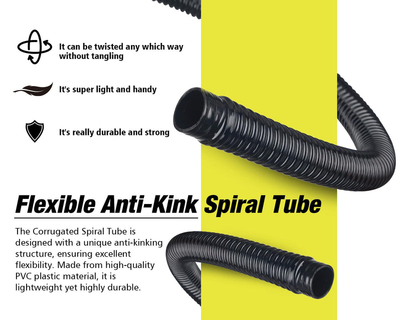 Plumbing Kit Included 6FT Kink-Free Flexible PVC Hose, 2 Stainless Steel Clamps & Thru-Hull Fitting Easy to Install for Boat Bilge Pumps with 1-1/8” Outlet Ideal for Fishing Boats Cruisers Yachts