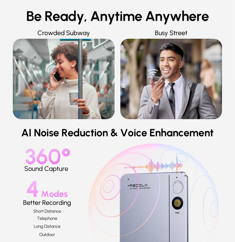 AI Voice Recorder, AI Transcriber with GPT-5.2, Cyber Gray | One-tap recording, speech-to-text in 112 languages, auto summaries, 71 templates, 5 AI modes and end-to-end encryption