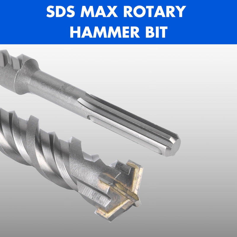SOMADA 1-3/8-Inch x 15-Inch SDS MAX Long Drill SDS-MAX Rotary Hammer Drill Bit 4-Cutter Carbide Tip for Concrete, Brick, Stone and Masonry Drilling 1-3/8"x15"