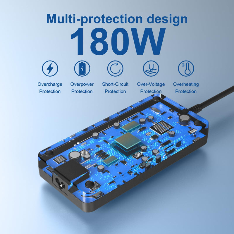 180W Adapter Charger Compatible with Dell Dock D6000 Docking Station | For Dock D6000/6000S Power Cord/Thunderbolt WD19 WD19S WD19TB WD22TB4 WD15 WD25 SD25 TB16 TB15 Docking Station Power Adapter