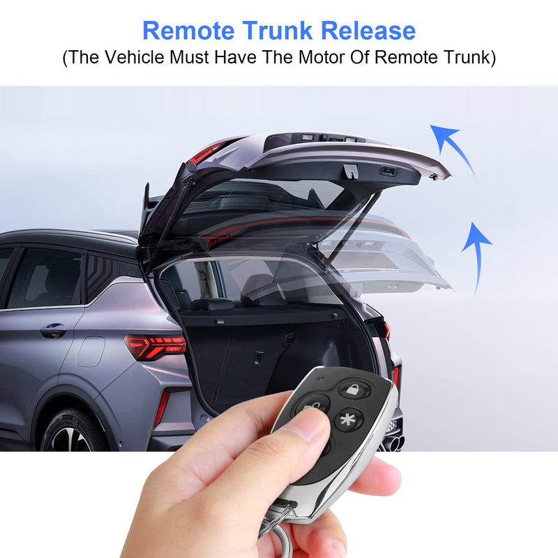 Car Alarm Security System, Black Universal Anti-Theft Device Car Security Device Alarm System Burglar Alarm Car Keyless Entry System with 2 Remote Controls Car Horn Siren Alarm