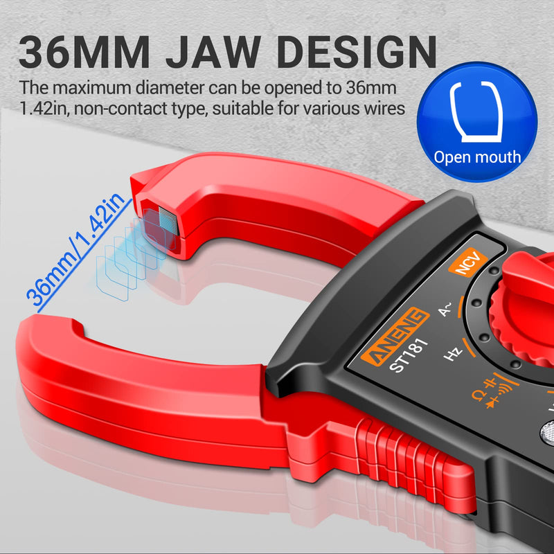 ANENG Digital Clamp Meter Multimeter Tester 4000 Counts with NCV Amp Ohm Volt Measures AC Current, AC/DC Voltage,Capacitance, Resistance, Diodes, Continuity Frequency Backlight Electrican Tools 4000 Counts AC Current