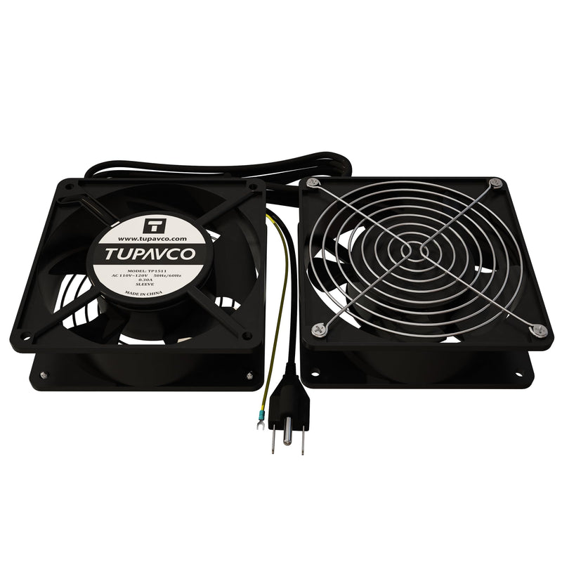 Network Cabinet Fan (2pc Kit) Pair of 120mm 4in Fans 110V AC -Tupavco TP1511