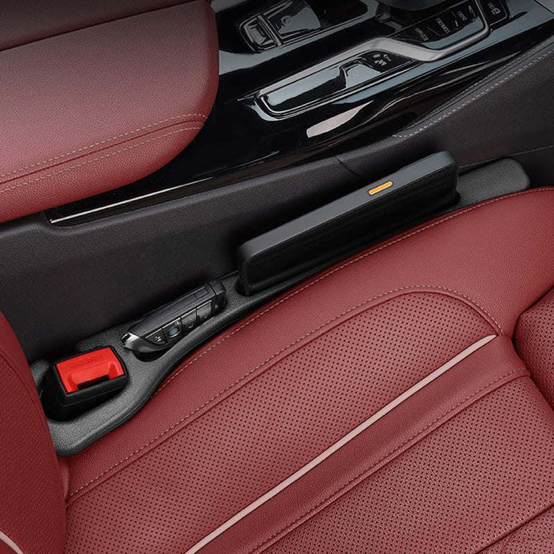 Car Seat Gap Filler Organizer Universal for Car SUV Truck Accessories Seat Gap Plug Blocker with Storage Slot Black 2 Pack Driver's＋Passenger PU 2Pack