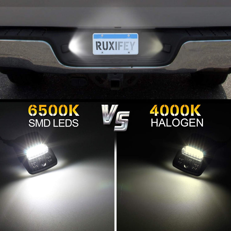 RUXIFEY LED License Plate Light Lamp Replacement Compatible with Tacoma 2005 to 2015, Tundra 2000 to 2013, 6000k White black