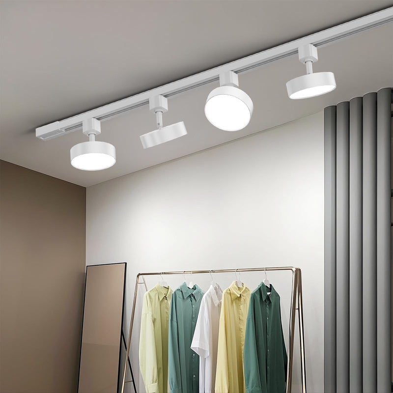 Diffuse LED Track Lighting Heads H Type Track Light Heads Dimmable Kitchen Track Lighting Fixtures Ceiling, Compatible with H Track Rails - Flicker Free CRI90+ 3000K 12W 1000lm, 3 Pack White