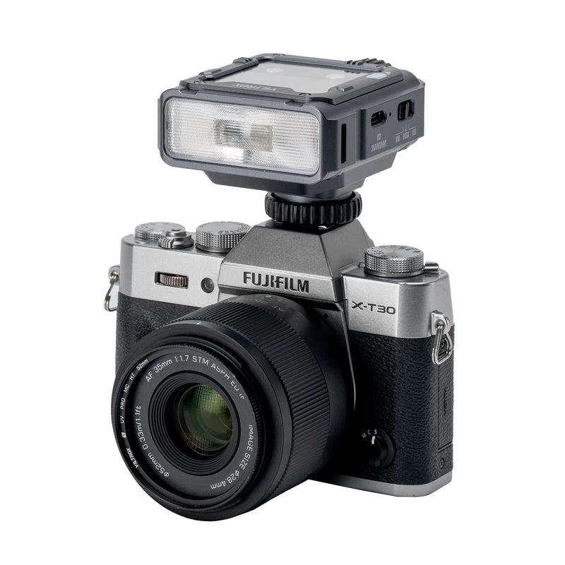 VILTROX TTL Flash for Fujifilm, 1800mAh On Camera Flash for Fuji, 26W/s 6500K Small Flash for Camera, GN16 Mini Flash, 1s Recycle Time, with Softbox (Spark Z3-F, Gray) Grey