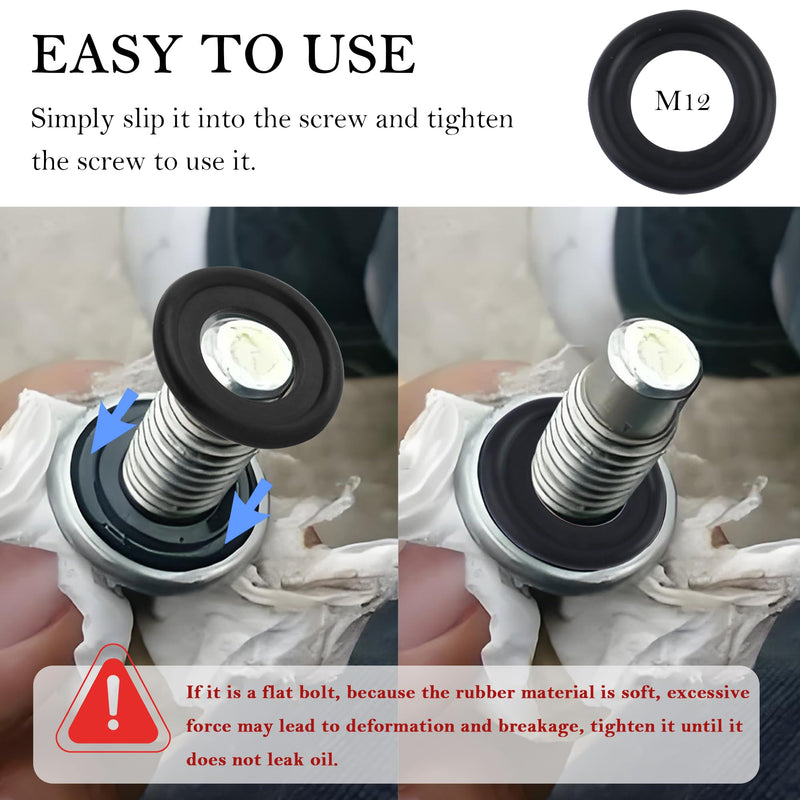 10PCS Oil Drain Plug Gasket Replace OEM#12616850,Sealability M12 Oil Drain Plug Washer Reduced Oil Leakage,Securely Oil Plug Gasket Compatible with Buick Cadillac GMC Chevrolet (M12)