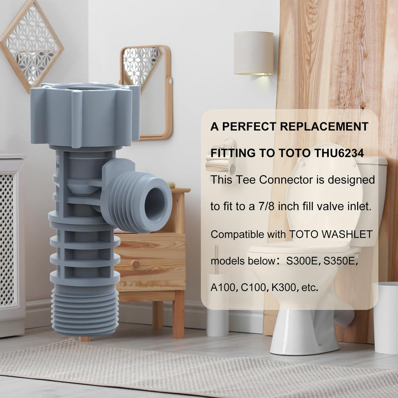 7/8 Inch Bidet T Adapter, T Valve, Bidet Tee Connector for All PF2 and Newer Washlets
