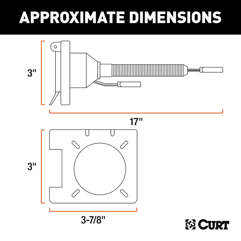 CURT 57674 Dual-Output 4-Way Flat Vehicle-Side to 7-Way RV Blade Trailer Wiring Adapter with Tester , black