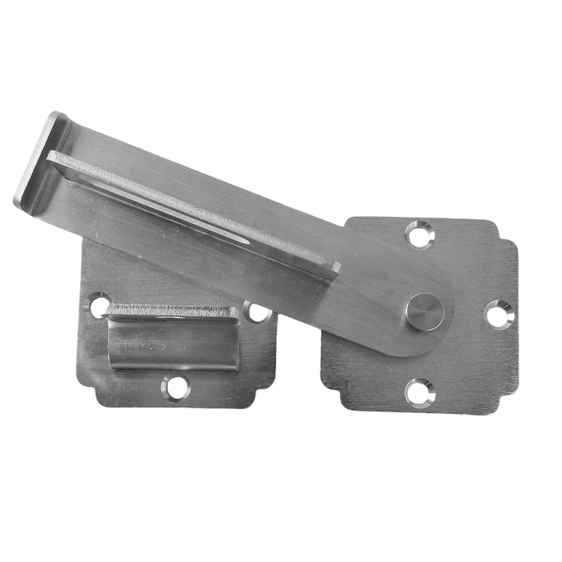 Flip Gate Latch Lock with Padlock Hole, Heavy Duty Stainless Steel Door Latch for Outdoor Wooden Fence, Swing Open Gate, Double Gate, Barn Door, Shed, Vinyl Fence, Yard (Silver (2 Pcs)) Silver (2 Pcs)