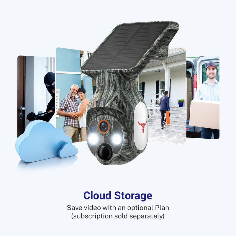1080P Solar Security Cameras Wireless Outdoor, 360° View Pan/Tilt 2.4Ghz WiFi Outside with Color Night Vision, Easy to Install, Real-Time Alerts, Cloud Storage, 2-Way Audio (Wi-Fi)