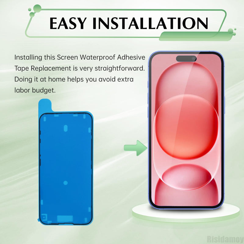 for iPhone 16 Plus 5PCS Screen WaterProof Adhesive Sticker | Display Waterproof Pre-Cut Adhesive Tape Stickers Front Housing Frame Sticker Tape for iPhone16plus A3291 A3290 A3082 A3289