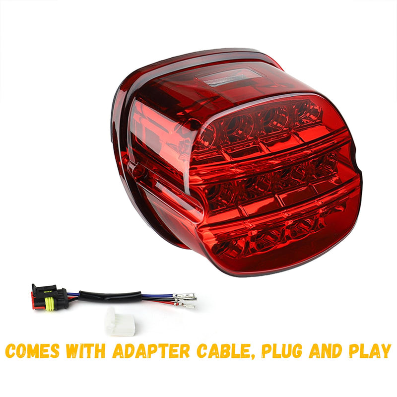 Red Strobing LED Tail Light Upgrade HD Tail Lights Assemblies for Harley Dyna Road King Electra Glide Street Bob Touring, Harley Davidson Parts, LED Lights for Motorcycles（Red） Red