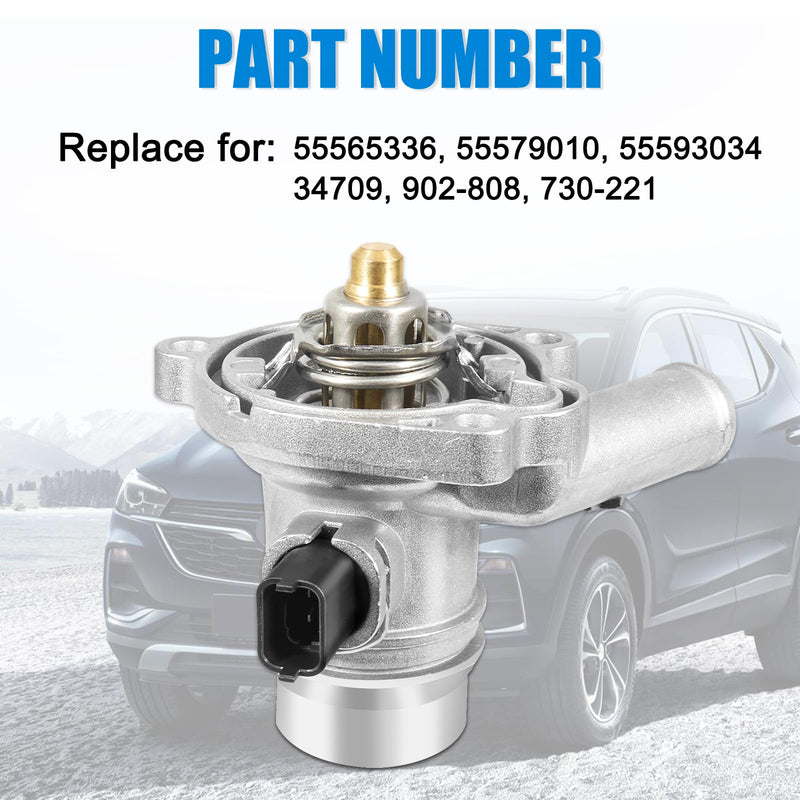 902-808 Upgrade Aluminum Coolant Thermostat Housing Assembly compatible with Chevy Trax Sonic 13-20, Cruze 11-16, Buick Encore 13-20 - L4 1.4L - Replace 55579010 25200455 5556533
