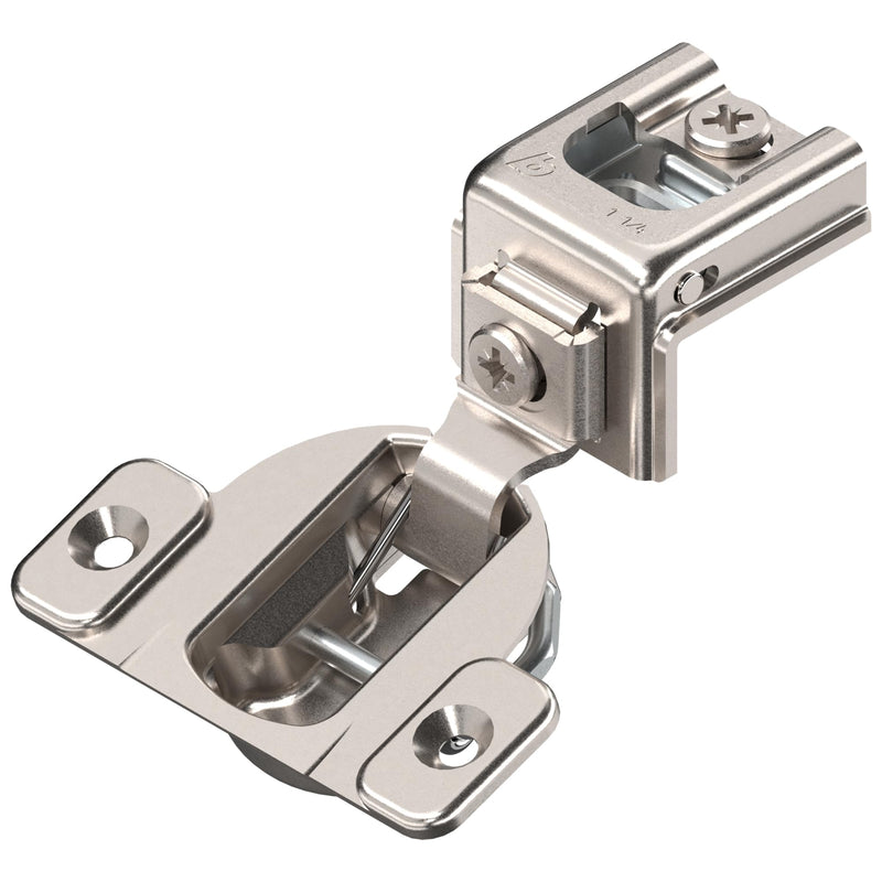 Blum Compact Hinge (5 Kits), 1-1/4" Overlay, 110° Opening Angle, Steel, Concealed Hinges for Face Frame Cabinets (Not Soft Close) 5 Kits With Screws